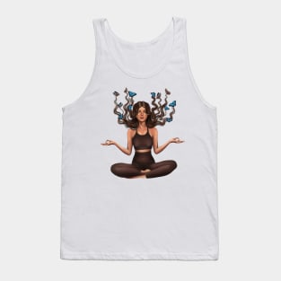 The girl is meditating Tank Top